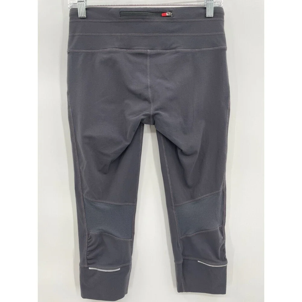 ATHLETA Gray Pull On Capri Mesh Leggings Size S